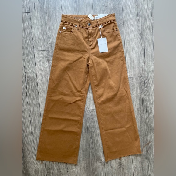 NWT AG JEANS Saige Wide Leg Crop Jeans in Caramel Size 25 - Picture 2 of 12